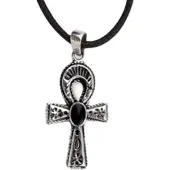 EtNox zilveren hanger Ankh met Onyx (K5453)