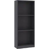 vidaXL Boekenkast met 3 schappen 40x24x109 cm bewerkt hout grijs