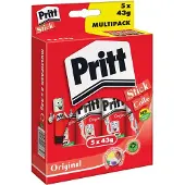 Pritt Lijm Stick Original 5x43 gram | Voordeel Blister |Lijmstick & Plakmiddel | School & Kantoor Lijmstift | Makkelijk & Milieuvriendelijk te gebruiken Lijmstift.