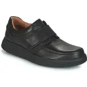 Clarks Shoes Clarksvoor mannen. 26136986 Leren schoenen Un Abode Strap Loafer zwart (42), Leer, Plat, Klittenband, Casual