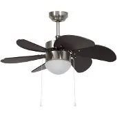 vidaXL Plafondventilator met lamp 76 cm donkerbruin