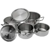 Spring Brigade Premium pannenset met rvs deksels 4-delig rvs