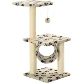 vidaXL Kattenkrabpaal met sisal krabpalen 65 cm pootafdrukken beige