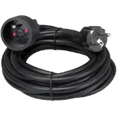 Perel Verlengkabel H05VV-F 3G1.5 - 5 m - 16 A 230 V 3500 W - Zwart
