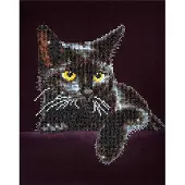 Diamond Dotz Midnight Cat - Diamond Painting - 4.389 Dotz - 36x28 cm