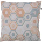 Dutch decor - PIEN - Kussenhoes geborduurd 45x45 cm - lichtgrijs - roze - blauw - pasteltinten