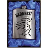 Benza Zakfles - Heupfles met Schroefdop - RVS - Bedankt (inhoud 210 ml)
