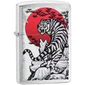 Zippo Asian Tiger Design Brushed Chrome 29889-000002, aansteker