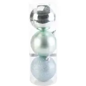 Cosy & Trendy 3x stuks grote kunststof kerstballen mintgroen 15 cm mat/glans/glitter - Kerstbal