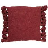 Dutch decor - RUBY - Kussenhoes 45x45 cm - 100% katoen - met flosjes - Merlot - rood