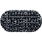 Wicotex Badmat antislip Stones 68x35cm zwart zwart PVC Badkamermat