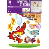 Imagicom Muursticker Prince And Dragon 50 X 70 Cm Vinyl Rood