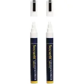Securit 2x stuks witte krijtstiften platte punt 2-6 mm - Krijtstiften