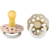 BIBS - Pacifier Boheme 2 PACK - Blush GLOW/Vanilla GLOW - Size 2