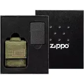Zippo Tactical Green Pouch and Black Crackle Windproof 49400-000002, aansteker gift set
