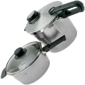 Fissler Vitavit Premium 622-412-13-090, 4-delige snelkookpanset met stoominzet en glazen deksel