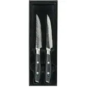 Yaxell Tsuchimon Steakmessenset - 2-delig - 3 Lagen Damaststaal - VG10 Staal - Canvas-Micarta Heft