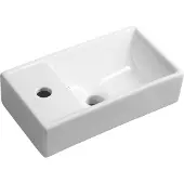 Sapho Minos keramische fontein 40x22 met kraangat links wit