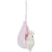 Clayre & Eef Roze Decoratie hanger konijn 5*7*10 cm 6PR1051
