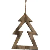 Massamarkt dijk natural collections Hangdecoratie boom hout 28x38x2cm bruin