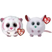 TY - Knuffel - Teeny Puffies - Tabor Tiger & Christmas Mouse
