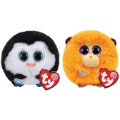 TY - Knuffel - Teeny Puffies - Waddles Penguin & Coconut Monkey