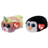 TY - Knuffel - Teeny Ty's - Heather Cat & Waddles Penguin