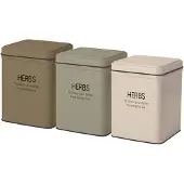Gusta Kruiden Opbergblikjes 3 Stuks - 8 x 8 x 10 cm
