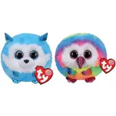 TY - Knuffel - Teeny Puffies - Prince Husky & Owen Owl