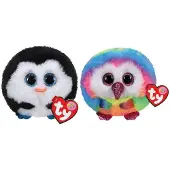 TY - Knuffel - Teeny Puffies - Waddles Penguin & Owen Owl