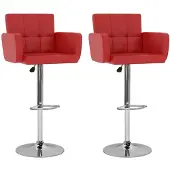 vidaXL Barstoelen 2 st kunstleer rood