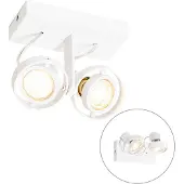 QAZQA Moderne plafondspot wit 2-lichts GU10 50mm - Master