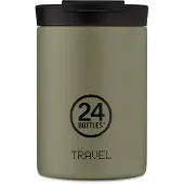 24Bottles Drinkfles olijfgroen / zwart