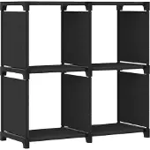vidaXL Kast met 4 vakken 69x30x72,5 cm stof zwart