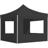 vidaXL Partytent inklapbaar met wanden 3x3 m aluminium antraciet