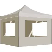 vidaXL Professionele partytent, inklapbaar met wanden, aluminium, 3x3 meter, crème