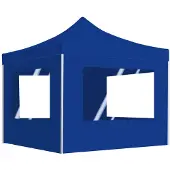 vidaXL Partytent inklapbaar met wanden 2x2 m aluminium blauw