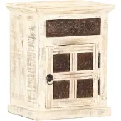 vidaXL Nachtkastje 40x30x50 cm massief mangohout wit
