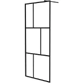 vidaXL Inloopdouchewand 90x195 cm gehard glas zwart