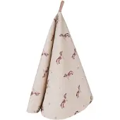 Clayre & Eef Theedoek Ø 80 cm Beige Katoen Rond Teckel Keukenhanddoek Beige Keukenhanddoek