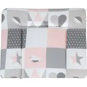 Roba aankleedkussen soft Happy Patch rosa 85 x 75 cm