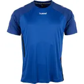Hummel sportshirt blauw/zwart Sport t-shirt Jongens/Meisjes Polyester Ronde hals - maat 140