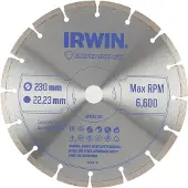 Irwin diamantzaagblad Ø230 mm voor haakse slijper, geschikt voor het zagen van steen.