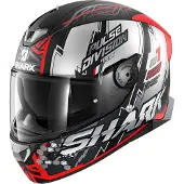 Shark Skwal 2 Noxxys Mat Zwart Rood Zilver KRS Integraalhelm Maat XS