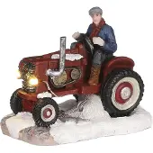 Luville Farm tractor b/o l9xw6,5xh7 cm kersthuisje