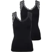 Pieces singlet PCBARBERA (set van 2) zwart Dames
