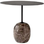 &tradition Lato Bijzettafel - ovaal 40 x 50 cm - Warm Black & Emparador Marble
