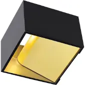 SLV 151320 - Wandlamp, vierkant, zwart, messing, 6,9W LED, 3000K