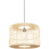QAZQA Oosterse hanglamp zwart met rotan kap - Maud