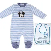 Cerda Group Mickey Mouse Set - 2-delig - Boxpak + Slab - Velours - Blauw - Maat 68 (6 maanden)
